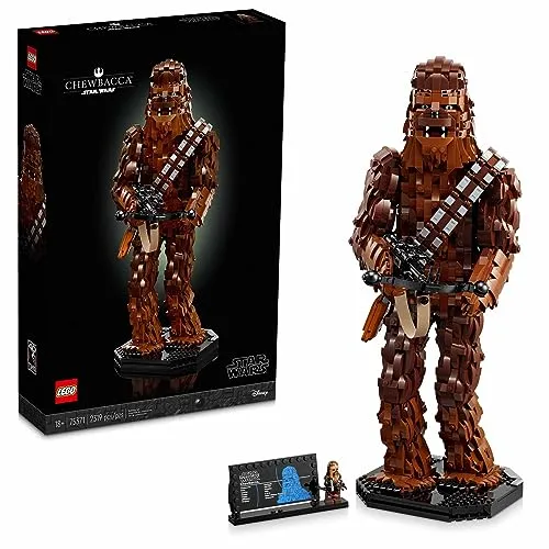LEGO Star Wars Chewbacca 75371 Buildable Star Wars Collectible, This Build and Display Chewbacca Collectible is a Fun Star Wars Gift, M