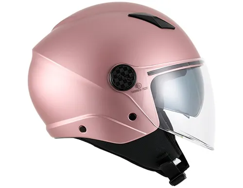 Vito Helmets Motorradhelm VITO SARENTA Jethelm rosa S (55-56cm) - Leichter Jethelm mit ECE R 22-06 Zertifizierung, getöntem Innenvisier und herausnehmbarem, waschbarem Futter. Ideal für Motorrad, Roller und Elektroroller – für sicheren Fahrspaß.