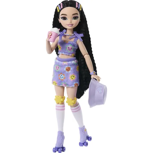 Barbie Traum Besties Roller Skating Puppe - Renee - Anzieh- & Modepuppen mit beweglichen Gelenken, die Kinder inspiriert, ihre Leidenschaften zu entdecken – ideal zum Rollschuhlaufen und Kochen!