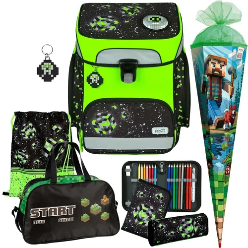 Scooli Schulranzen EasyFit Space Robot-Glow Edition (7-tlg)