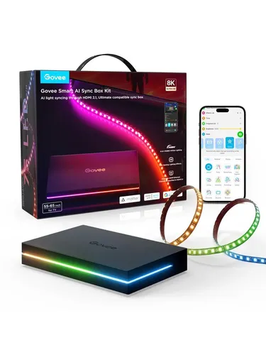 Govee AI Sync Box 2 - LED-Lampe für beeindruckende Lichtshows, synchronisiert mit Filminhalten für ein unvergessliches Seherlebnis.