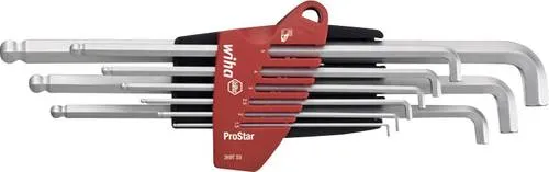 Wiha Innen-Sechskant Winkelschraubendreher-Set 1.5 mm bis 8 mm - Sechskant & Innensechskant, ideal für schwer zugängliche Schrauben mit 95° Biegung für platzsparendes und sicheres Arbeiten.