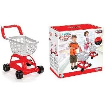 Pilsan 07604 Spielzeug Einkaufswagen aus Kunststoff, 46,5 cm - Bunter Einkaufswagen für Kinder ab 2 Jahren, ideal für kreatives Spielen und den ersten Einkaufsspaß, belastbar bis 2 kg.