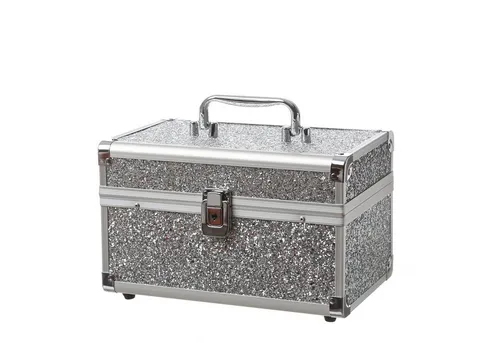 MARELIDA® Schmuckkoffer in Silber mit Glitzeroptik in silber von Marelida