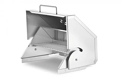 THÜROS Schwenkhaube Edelstahl für T3 Grillfläche 42x42 cm - Garten: Ideal für indirektes Grillen, BBQ, Backen und Räuchern. Hergestellt aus hochwertigem V2A Edelstahl, inklusive Warmhalterost und Thermometer bis 260°C.