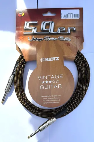 KLOTZ Vintage Guitar Cable VIN-0300 Gitarrenkabel 3m Gelb/Schwarz NEU