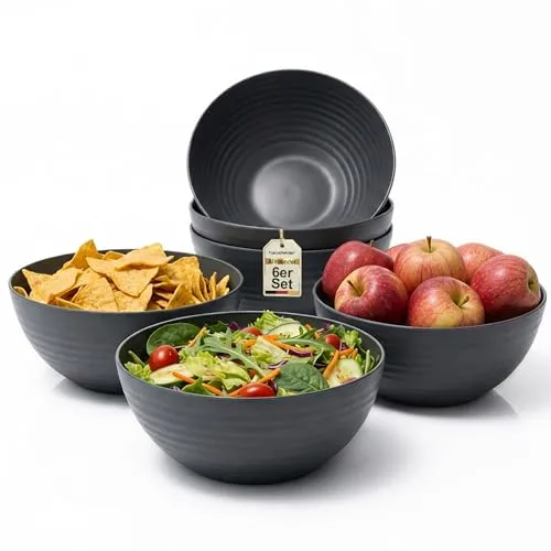 Hausfelder Salatschüssel Set 6-teilig in schwarz von HAUSFELDER
