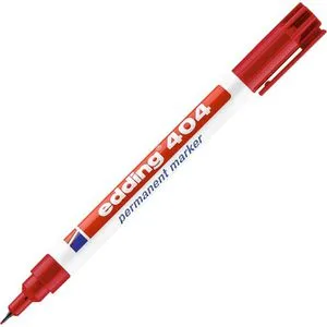 edding 404 Permanentmarker Extra Fein 0,75 mm Rot - Nachfüllbar und wasserbeständig, ideal für präzise Beschriftungen und kreative Projekte