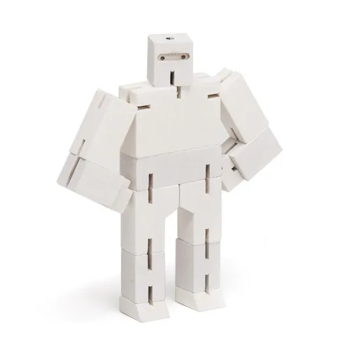 Areaware DWC4W Micro Cubebot Wooden Toy - White