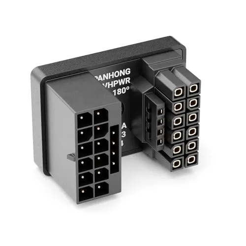 deleyCON PCI-e 5.0 Adapter Winkel 180 Grad 12+4 Pin 16 Pin Typ-A für Grafikkarten Bis 600W GPU 12VHPWR Stecker PCIe