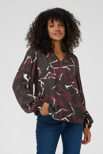 Langarm-Bluse KAbeate Regular Fit in Bordeaux