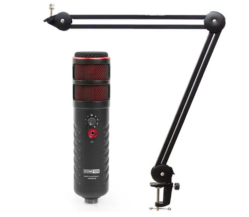 RØDE X XDM-100 USB-Sprechermikrofon mit Gelenkarm - Professionelles Mikrofon für Gamer und Streamer, unempfindlich gegenüber Umgebungsgeräuschen, inkl. Lifetime-Lizenz für UNIFY Software und flexibler Gelenkarm für optimale Positionierung.