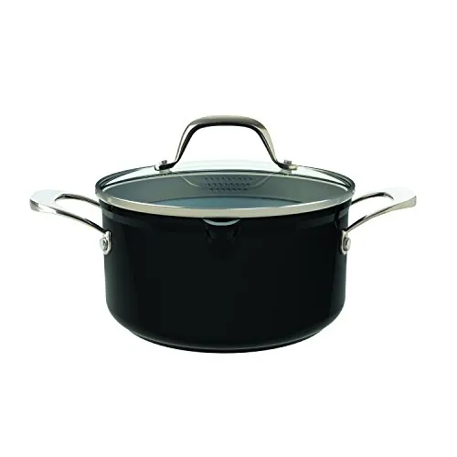 Laguiole Kochtopf mit Glasdeckel | 24 cm | 5,1 Liter | Schwarz