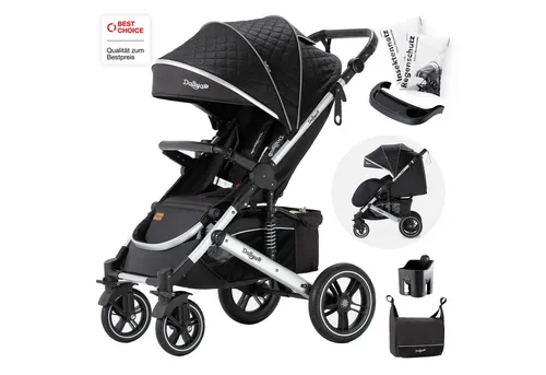 Daliya® Kinder-Buggy RAPIDY - 10-tlg. Set, kompakt und vielseitig - Kinderbuggy mit Liegeposition und verstellbarem Schiebegriff, ideal für Eltern auf Entdeckungstour. Der RAPIDY bietet Komfort und Sicherheit für Kinder von Geburt bis 36 Monate.
