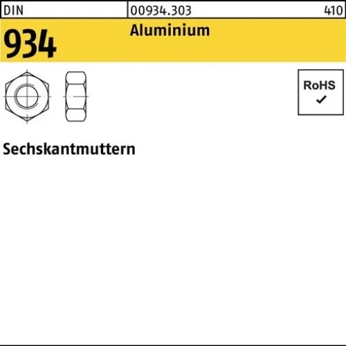 100er PACK(Stk) 000934740000080000 Sechskantmutter DIN 934 M 8 Aluminium