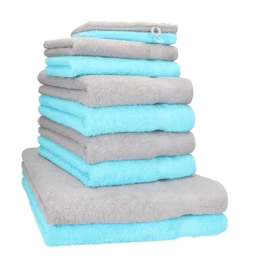 Betz Premium Handtuch-Set 10-teilig – Flauschige Duschtücher, Handtücher & Waschhandschuhe - Hochwertiges 10-tlg. Handtuch-Set aus 100% Baumwolle, flauschig und saugstark. Inklusive 2 Duschtüchern, 4 Handtüchern, 2 Gästetüchern und 2 Waschhandschuhen für ein perfektes Pflegeerlebnis.