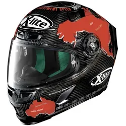 X-Lite X-803 Ultra Carbon Checa Integralhelm, schwarz-rot, Größe L - Motorradhelm der Oberklasse mit optimierter Aerodynamik, erweitertem Sichtfeld und dem neuen Nolan Emergency Release System für mehr Sicherheit.