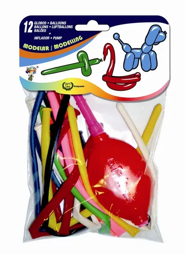 MODELLIER LUFTBALLONS + Luftpumpe für Basteln Spielen Kindergeburtstag Party 12