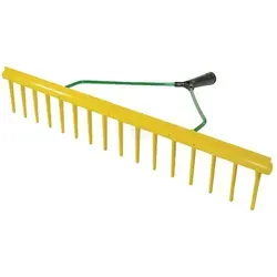 Idealspaten 66440140 - Kunststoffrechen mit Kante 64 cm, ideal zum Einebnen und in silber rot schwarz