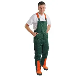 Forstschutz-Latzhose ERLE, orange/grün, Gr. 64