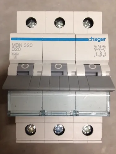 Produktbild Hager MBN320 Leitungsschutzschalter 3polig B20A 6kA
