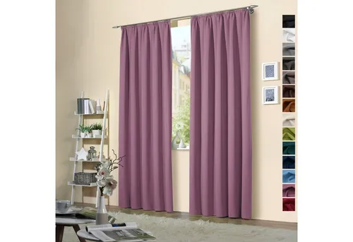 heimtexland Verdunkelungsvorhang - Blickdicht und Energiesparend - Gardinen mit 100% Polyester, thermoisolierend und schalldämmend. Ideal für einen ruhigen und energieeffizienten Raum mit stilvollem Mauve-Design.