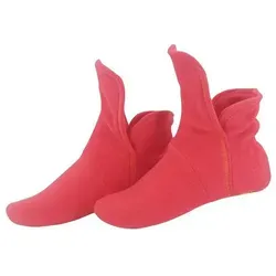 RAIKOU Hausstiefel Haussocken super flauschige Hüttenschuhe Hausschuh aus Micro Fleece mit ABS und Rutschfester Sohle rot 43-46 EU
