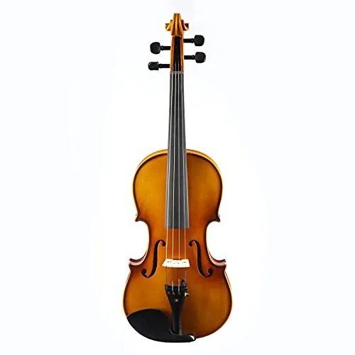 Monzani Capriccio 21 3/4 Violinset, Massiver Ahornkorpus, Fichtendecke, Ebenholzgriffbrett, Guarneri-Kinnhalter, Ebenholz-Saitenhalter mit Feinstimmer, Schweizer Modell Stimmwirbel, Inklusive Etui und