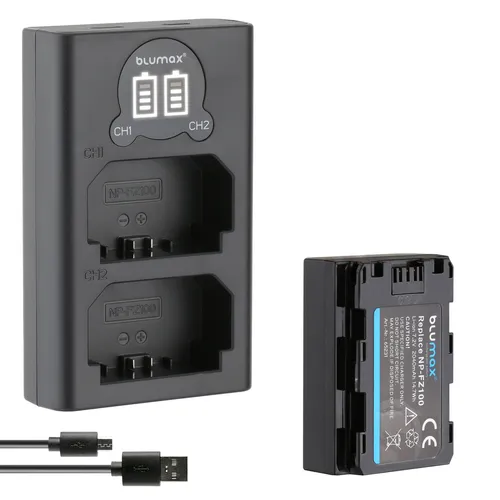 Akku + LCD Lader für Sony NP-FZ100 Alpha 7C 9 A9 II 9S A7 Ilce 6600 2040 mAh