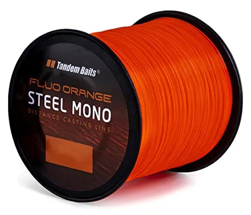 Tandem Baits Mono Fluo Angelschnur für Angelrute | Angelzubehör für Karpfenrute | Nylonschnur zum Große-Fische-Angeln | Karpfenzubehör für Profis & Hobby-Angler 12 m /,35 mm Orange