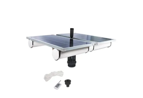esotec Teichbelüfter 160/5000 - Schwimmender Solar Fischteichbelüfter - Effizienter schwimmender Teichbelüfter mit 5000 l/h Leistung. Genießen Sie eine einfache Fernbedienung und flexible Fontänenoptionen für Ihren Teich!