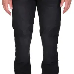 Modeka Glenn II Herren Jeans Soft Wash Black Lang 33 - Motorradhosen mit 100% DuPont™ KEVLAR® Einsätzen für optimalen Schutz, komfortable Passform und Tapered Schnitt für stilvolles Fahren.