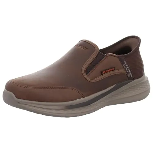 Skechers Herren Slipper Relaxed Fit Slade Cooper, braun, Gr. 44 - Sneaker mit exklusivem Fersenkissen und Air-Cooled Memory Foam für ultimativen Komfort und Geruchskontrolle. Ideal für Freizeit und leichte Aktivitäten.