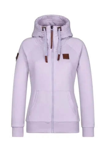 Naketano Damen Sweatjacke Brazzo in Lavender Melange, Größe XL - Stylische Naketano Sweatjacke mit Oversize-Kapuze und hohem Stehkragen. Bequemer Schnitt und weiches Innenfutter sorgen für angenehmen Tragekomfort. Praktische Seitentaschen für deine Essentials im Alltag.