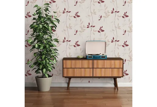 A.S. Création Vliestapete Floral Blätter Ranken Zweige Cremeweiß Beige Rot 2497-39