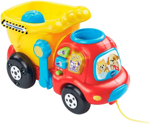 VTech Bunter Kipplaster 80-166504 - Babyspielzeug mit interaktivem Kipplaster, der mit Musik und Soundeffekten begeistert. Inklusive 3 Bälle für ein spielerisches Fahrerlebnis, ideal für kleine Abenteurer.