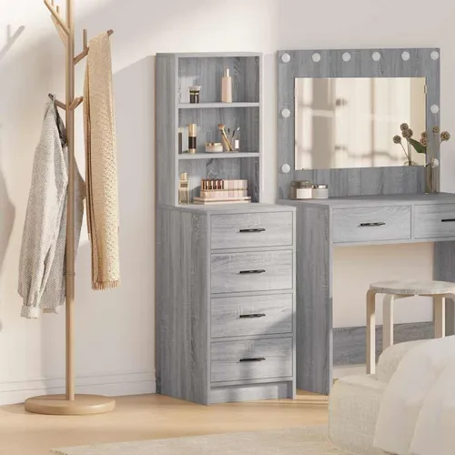 vidaXL Hochboard Grau Sonoma 40 x 41 x 135 cm - Moderne Kommode aus Holzwerkstoff mit 4 Schubladen, ideal für viel Stauraum und vielseitige Nutzung im Esszimmer oder Wohnzimmer. Pflegeleicht und stilvoll, perfekt für jede Einrichtung.