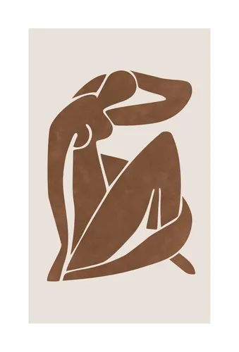 Bild BODY LINES BH 20x30 cm braun Kunstdruck Gemälde Wandbild