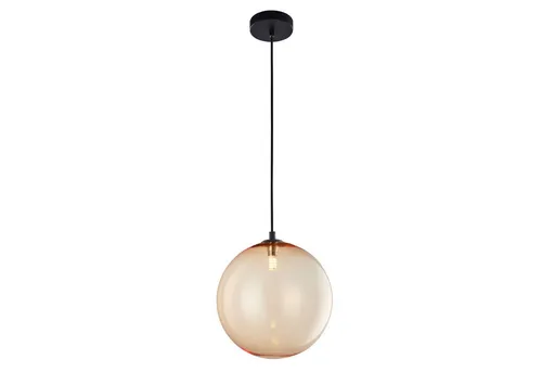 Licht-Erlebnisse Pendelleuchte LEUTRA, ohne Leuchtmittel, Kugelschirm Ø 25 cm H: max. 130 cm verstellbar Rauchglas