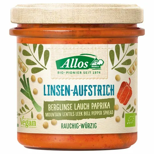 Linsen-Aufstrich - Berglinse Lauch Paprika 140g | ALLOS