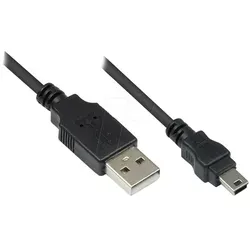 GC 3310-AM03 - USB 2.0 Kabel A Stecker auf Mini B Stecker, 0,3 m lang, hohe Datenübertragungsrate bis zu 480 Mbit/s