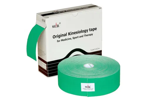 Nasara Kinesio-Tape Original XXL, grün - Kinesio-Tape in praktischer Spenderbox, latexfrei und wasserfest. Ideal für Physiotherapie und Reha-Zentren, bietet hohen Tragekomfort bis zu zwei Wochen.