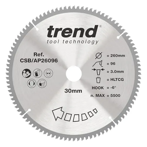 TREND Aluminium & Kunststoff Kreissägeblatt, 216 mm Durchmesser, 30 mm Bohrung, 64 Zähne, HW, 2,8 mm Schnittbreite, -6° Haken, CSB/AP21664