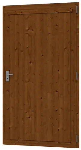 Einzeltür SKAN HOLZ 98 x 198 cm Nussbaum - Robuste Holzstruktur - Gartenhäuser - Hochwertige nussbaumfarbene Tür aus stabilem Holz, ideal für langlebige und stilvolle Eingänge.
