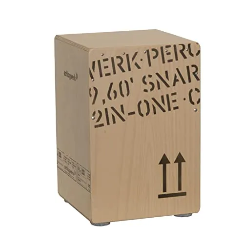 Schlagwerk CP403 Cajon 2inOne Nature - Größe M - Percussion Cajon für Körpergrößen bis 1,70 m, handmade in Germany mit 2inOne-Technik für klare Snare-Bass-Trennung und Anti-Rutsch-Beschichtung für sicheres Spielen.