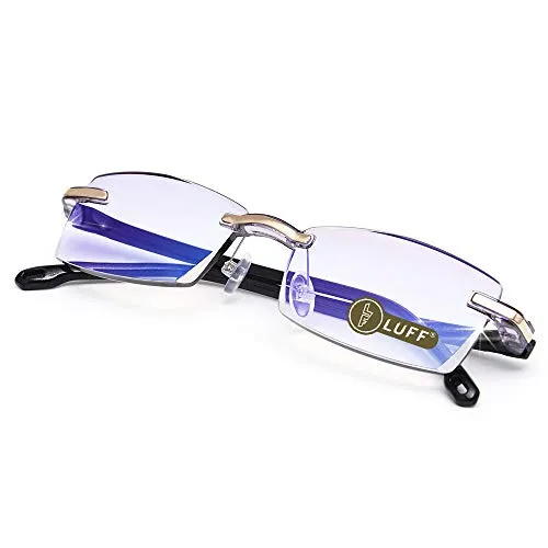 LUFF Lesebrille Hd Anti-Blue Diamond Cut Edge in blau von LUFF