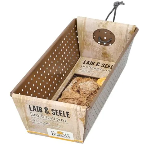 BIRKMANN Brotbackform LAIB & SEELE perforiert 25 x 10,5 cm - Perforierte Brotbackform aus Karbonstahl mit antihaftbeschichteter Oberfläche für müheloses Entformen. Ideal für knusprige Brote bei bis zu 230 Grad.