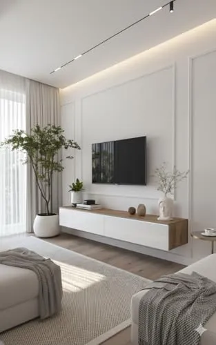 MINIO go for it, TV Schrank Donna, Breite 180 cm, TV Lowboard, Stehend oder Hängend, ohne LED Beleuchtung, Wotan Eiche/Weiß Hochglanz