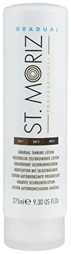 St. Moriz Professional Lotion mit Selbstbräuner-Effekt - 275 ml - St. Moriz Professional Lotion zur stufenweisen Bräunung. Mit Aloe Vera und Vitamin E für feuchtigkeitsspendende Pflege. Einfache Anwendung für einen strahlenden Teint, ideal zum Auffrischen.