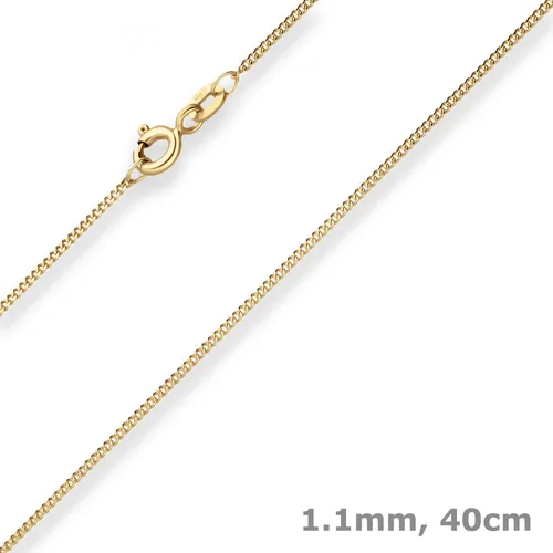 1,1mm Panzerkette aus 375 Gold für Damen